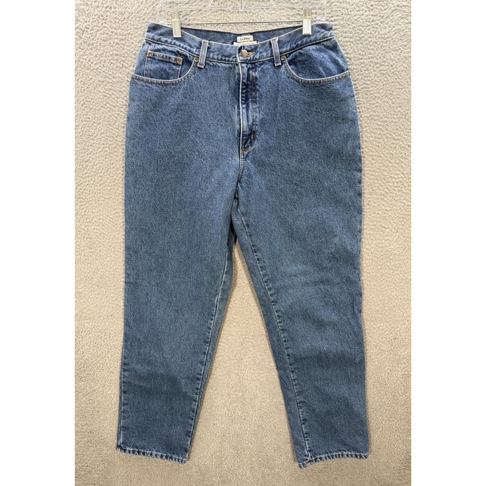 Vintage‎ LL Bean Jeans Womens 14 MT Blue Original Fit Relaxed Flannel Lined Y2K